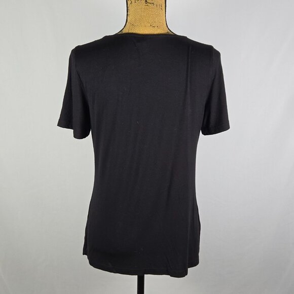 AYIFU Retro Pop‎ Art Colorblock Tunic Blue Black White Asymmetrical Top M - Picture 3 of 11